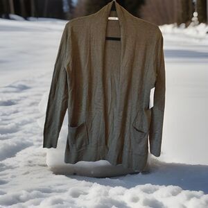 Bobeau Cardigan Sweater Womens Small Green Stretch Knit Open Flowy Layering NWOT